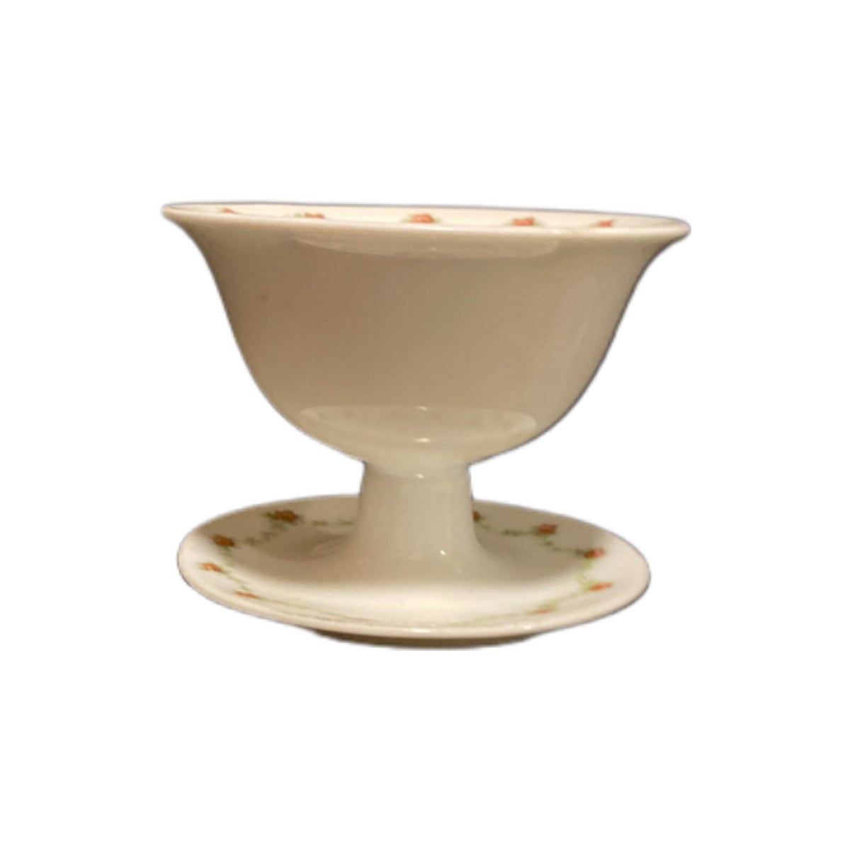 Vintage Victoria Austria 4-Pedestal Cups Dessert Berries Porcelain Rosebuds