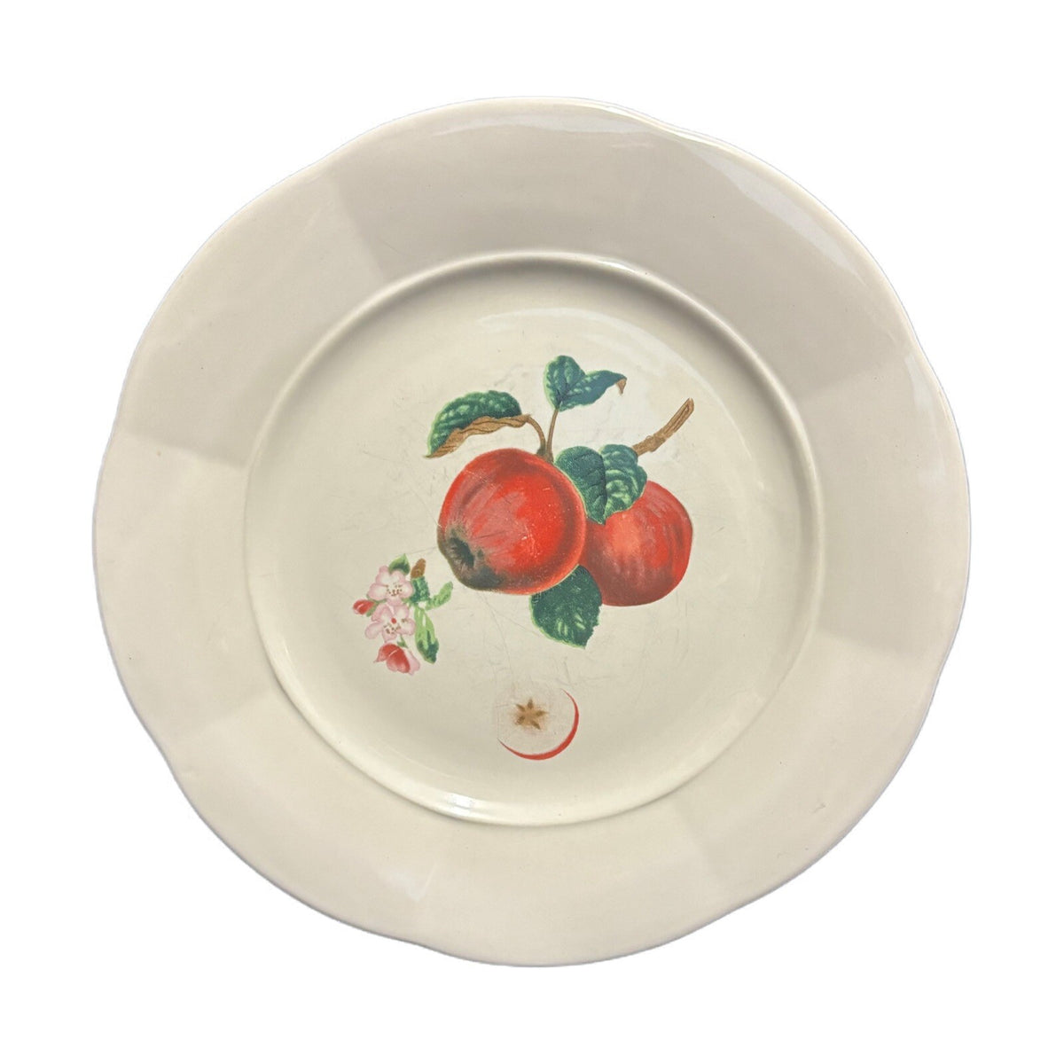 Vintage Gibson Designs 4-Salad Plates Fruit Design Ceramic Dessert Dishes 8.5"D