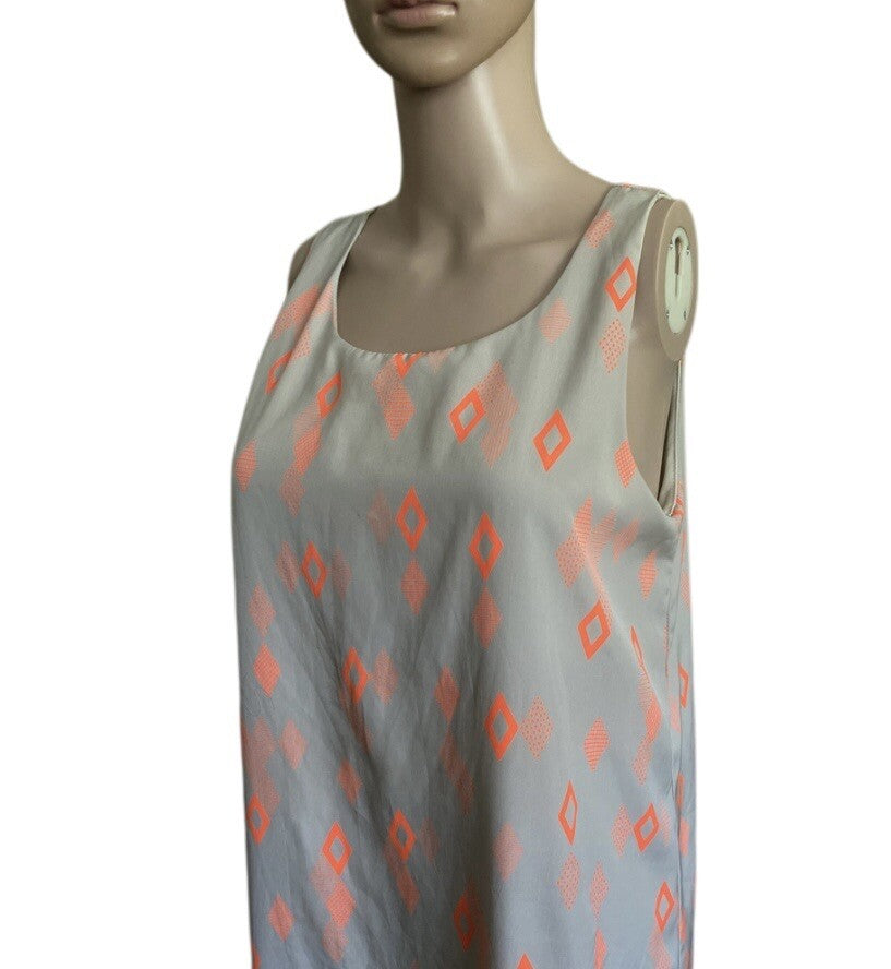Tea N Rose Women Dress Sleeveless Scoop Neck Midi Geometric Medium RN131926