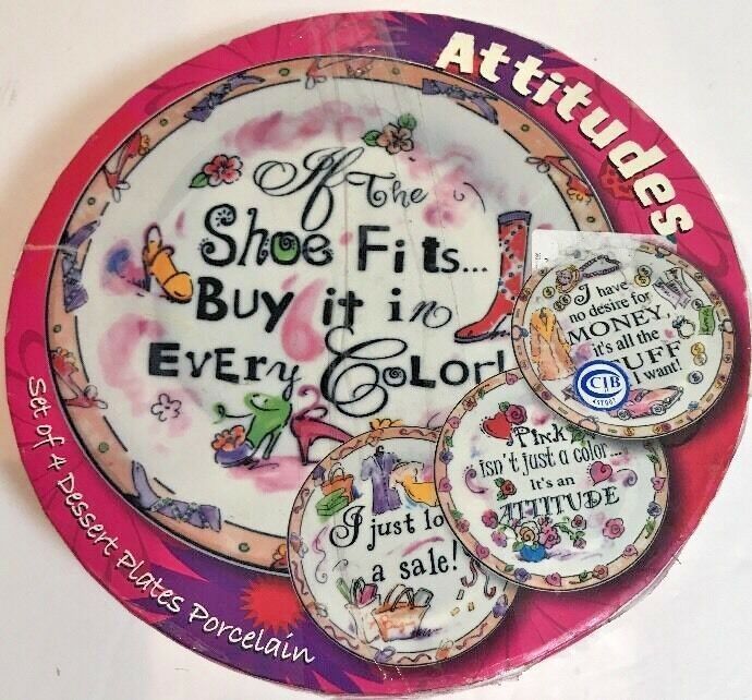 Set of 4 Dessert Plates By Porcelain Treasures Collection