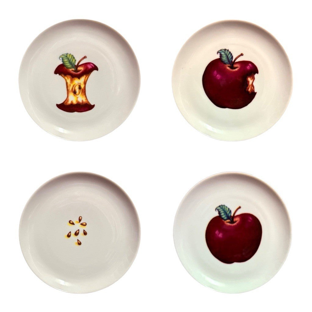 Vintage House of Lloyd Apple Evolution Snack Plates Set of 4 Farmhouse 6 3/4" D