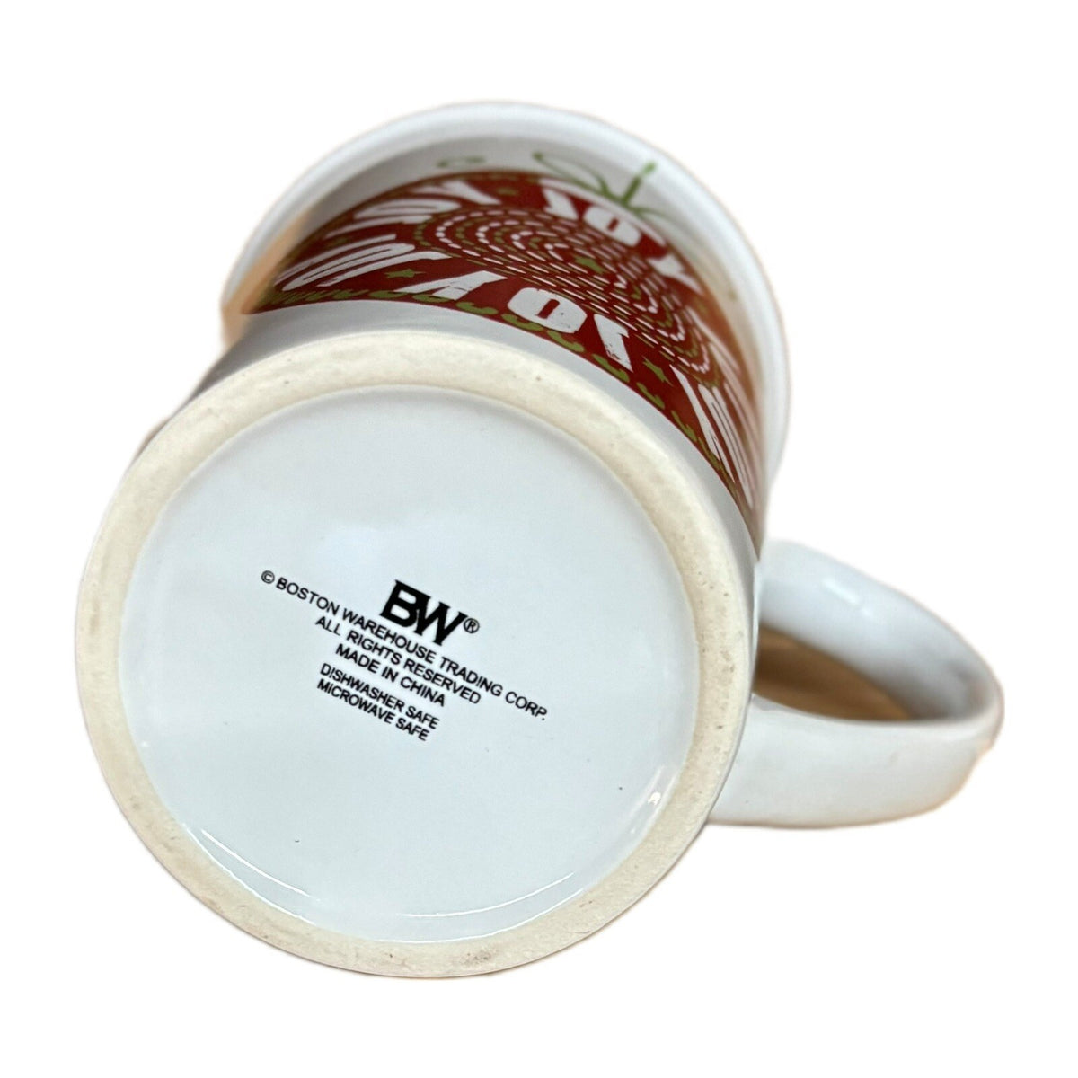 Boston Warehouse Latte Mug JOY JOY Tall Coffee Tea Christmas Holiday Winter Cup