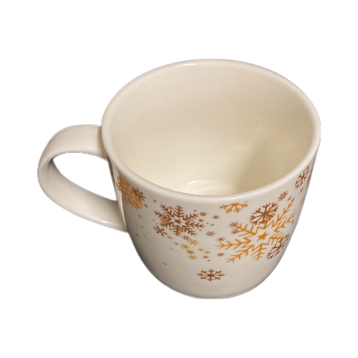GODIVA BELGIUM Mug Christmas Snowflakes Coffee Tea Gold Winter Ceramic Cup 1926