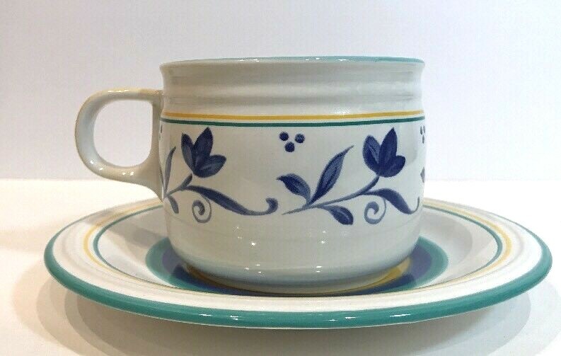 Studio Nova "SKYLIGHTS" Set of 4 Cup & Saucer Hand-Painted Oven To Table JK035