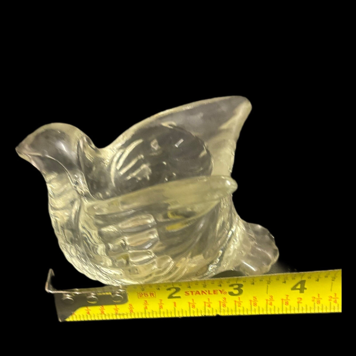 Avon Clear Glass Swan Votive Tea Light Used Vintage