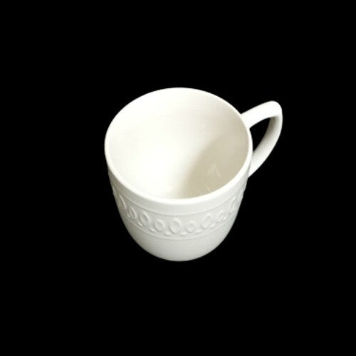 Gibson Designs WHITE DIAMONDS 2-Cups 10 oz White Embossed Oval Diamond Design