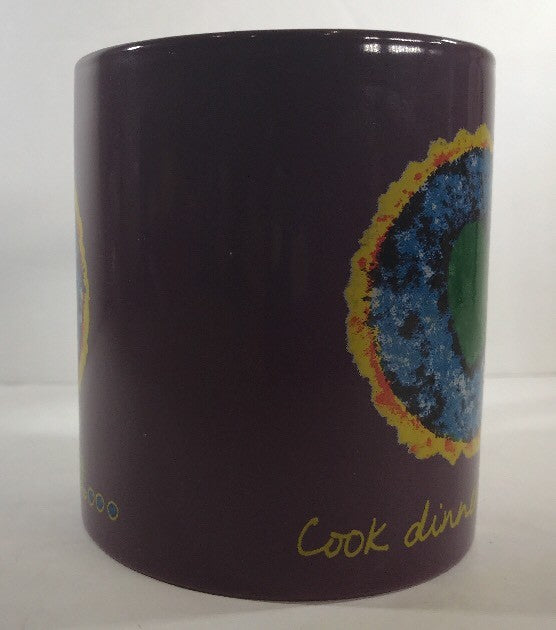 Penzeys Spices Ceramic Coffee Mug /Cup "Heal the World" "Cook Dinner Tonight" 