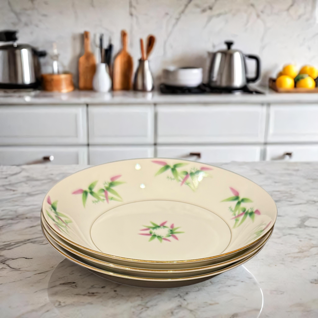 Vintage Harmony House Mandarin 3 Rimmed Soup Bowls 7.75” Japan China