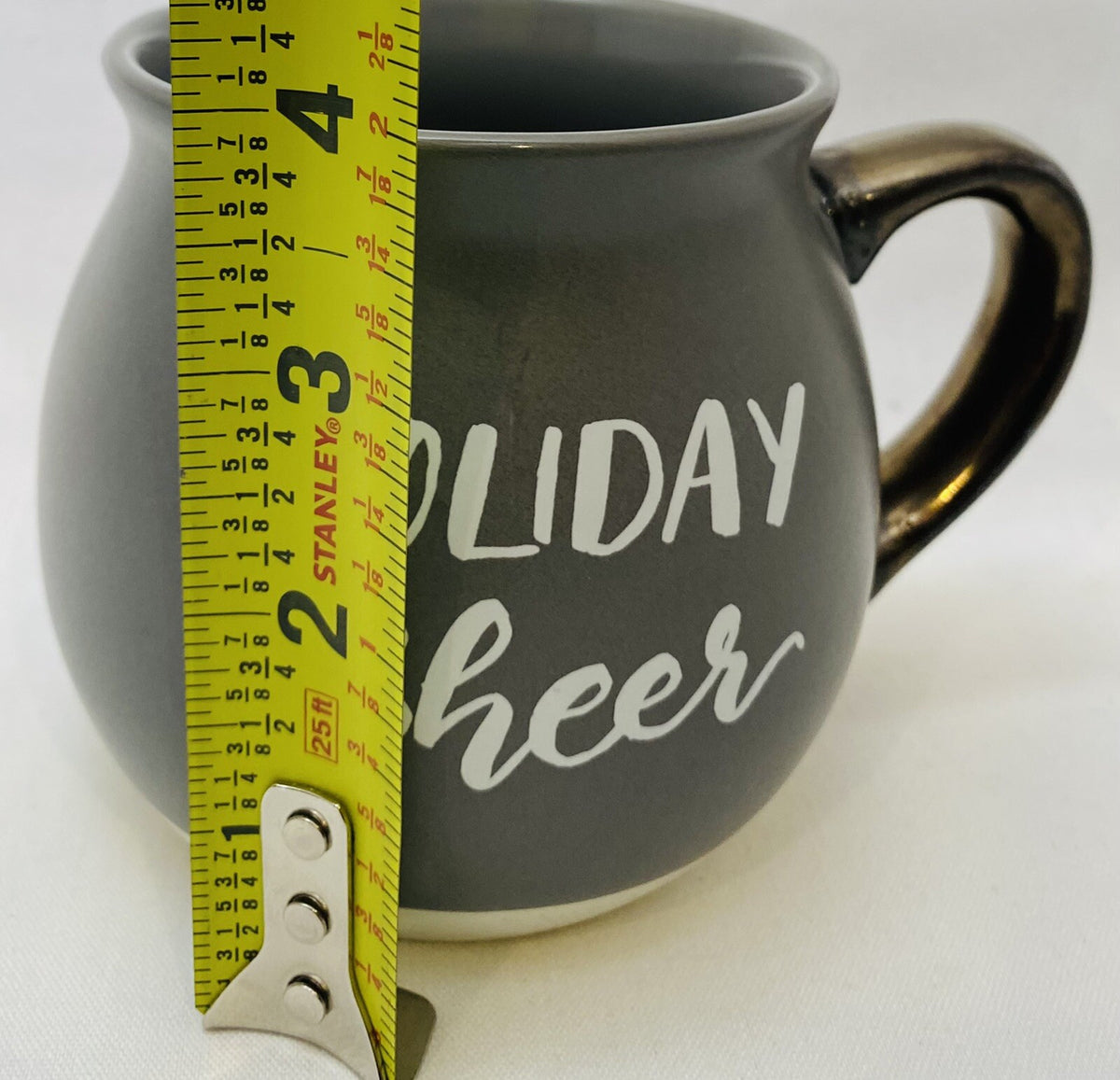 Threshold HOLIDAY CHEER Mug Winter Christmas Stoneware Coffee Gray Cup 16 oz