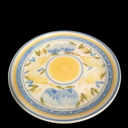 Gibson Designs CONCORDIA 4-Salad/Dessert Plates 7 1/8" D  Bands & Fruits