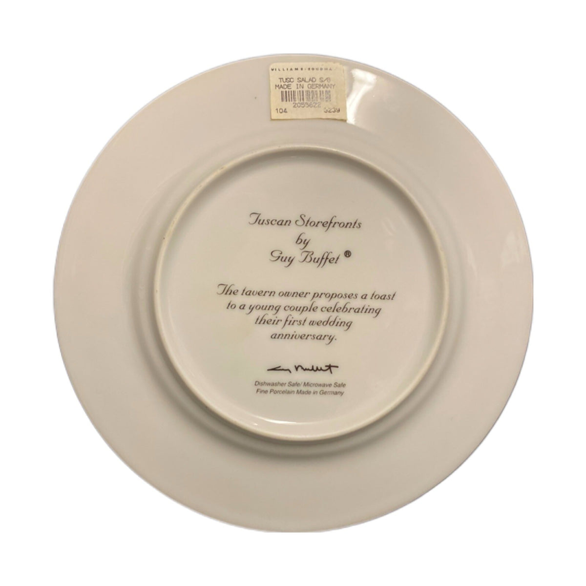 GUY Buffet TUSCAN STOREFRONTS 6 Salad Dessert Plates Porcelain Germany 8" D