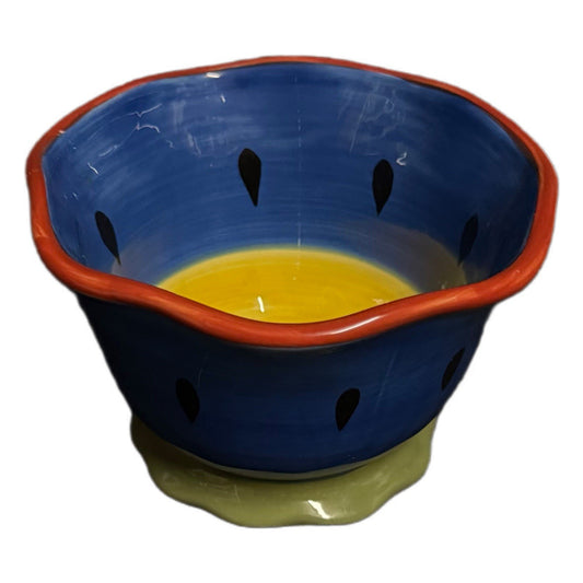Certified Intl Susan Winget Watermelon Pattern Bowl Hand Painted Ceramic Fruit