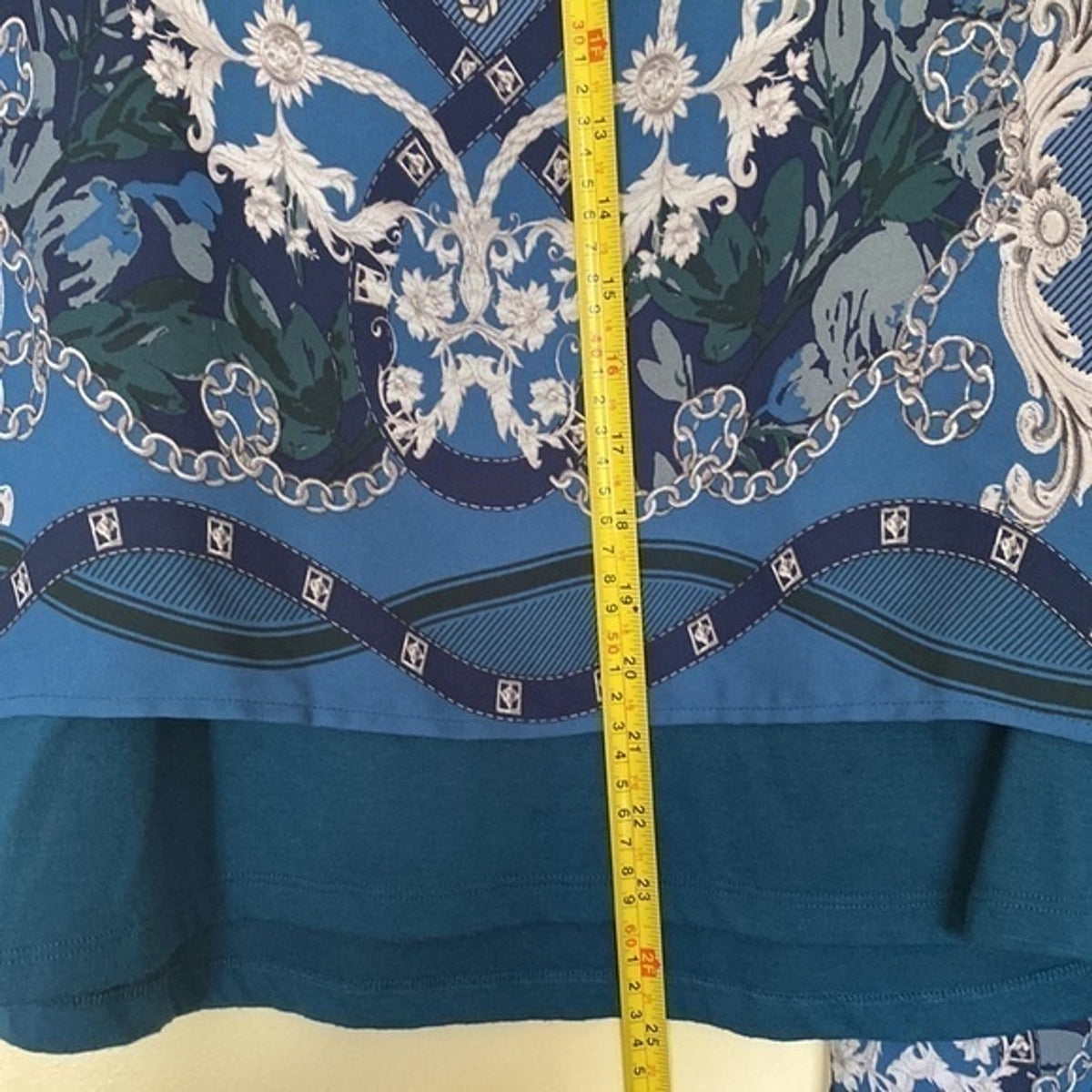 DG2 by Diane Gilman Printed Scarf Overlay Long-Sleeve Knit Top S