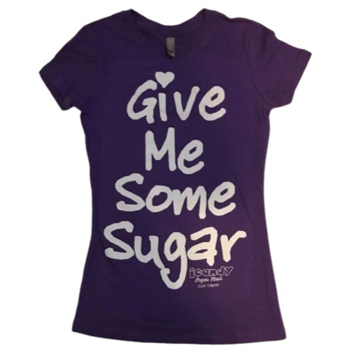 Next Level Apparel Give Me Some Sugar S. Women's Purple T-Shirt Top Short Sleeve