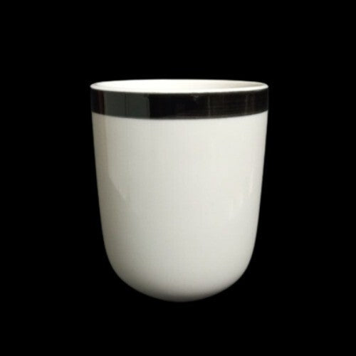 Gibson Designs BASIC LIVING III BLACK 4-Mug 8 Oz Black Band Coffee Tea Ceramic