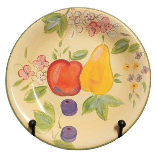 Gibson Designs FRUIT GROVE 4-Dinner Plates Apples Pears 11 1/8”D Fruit & Flowers