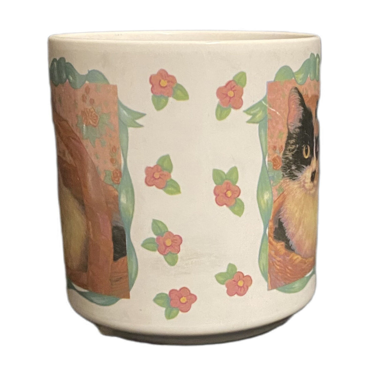 GLENNA HARTWELL Muffy Mug Ceramic Coffee Tea Applause White Floral Cup