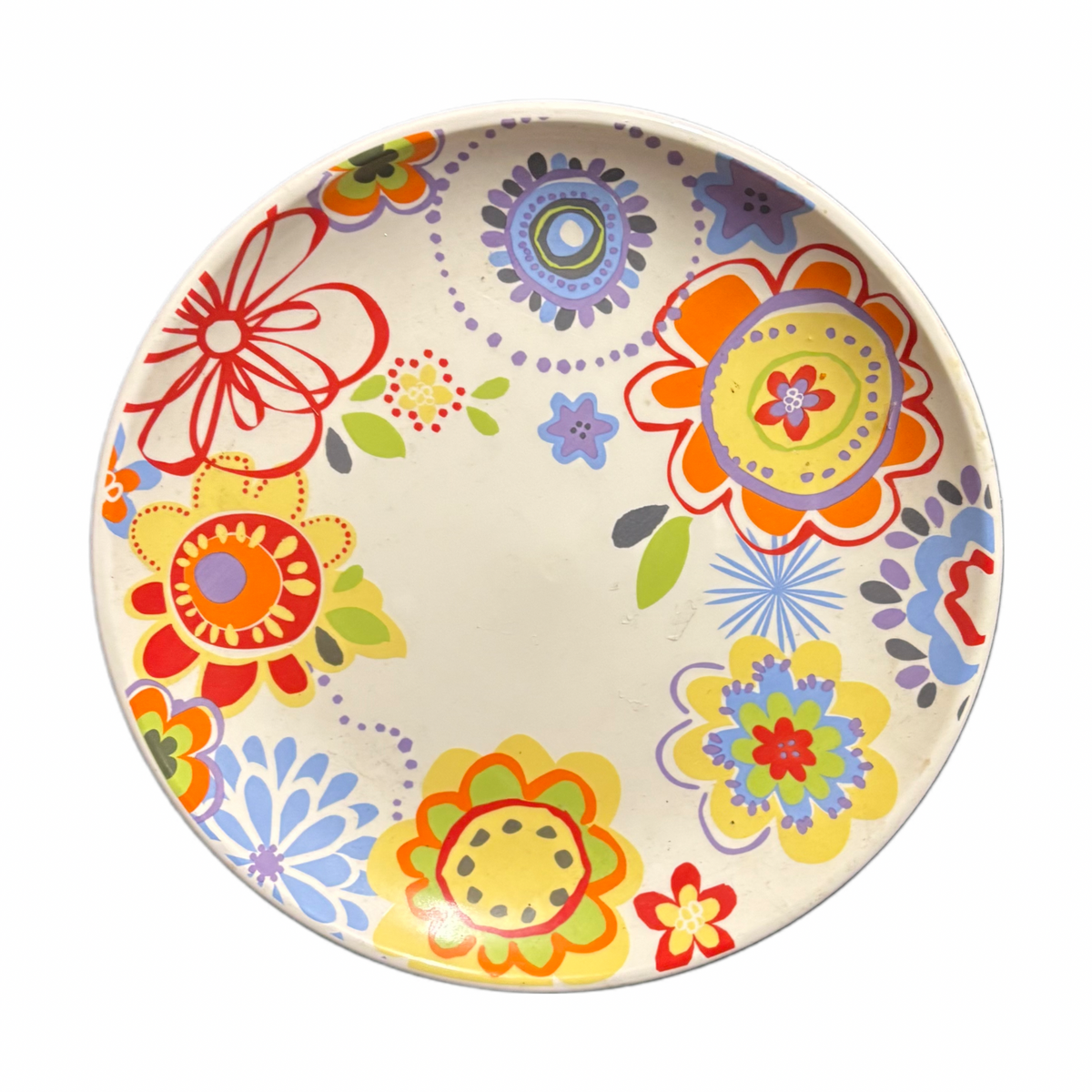 Euro Ceramica FLORAL DELIGHT 4-Salad Plates Flowers Ceramic Rare Dessert Dish