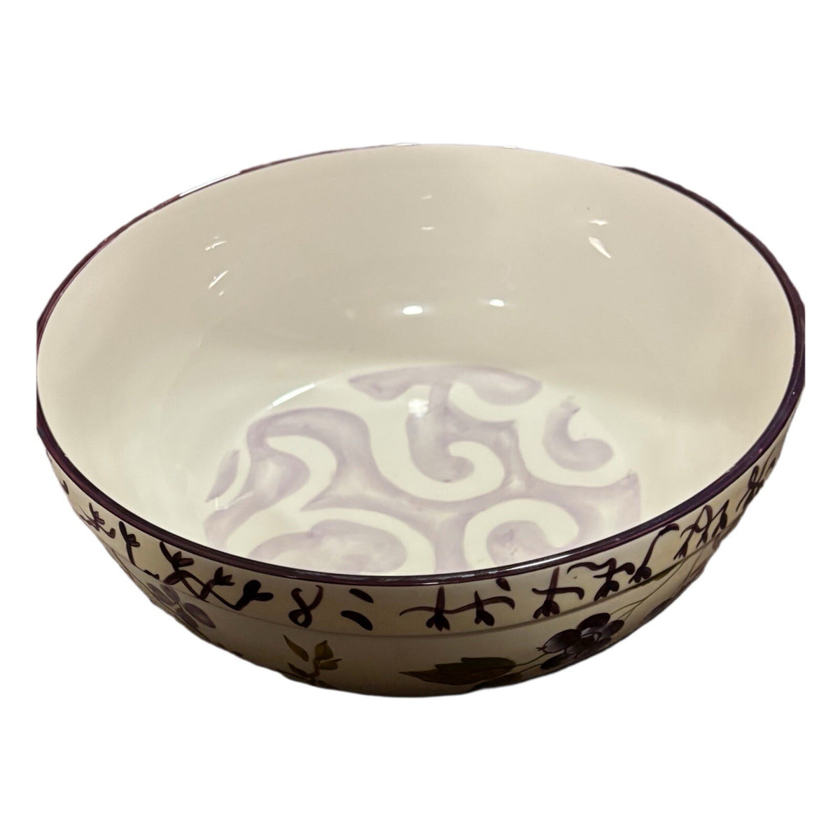 Rare Tracy Porter Serving Bowl SAGE TEA Hand Painted Ceramic Salad Pasta Diah