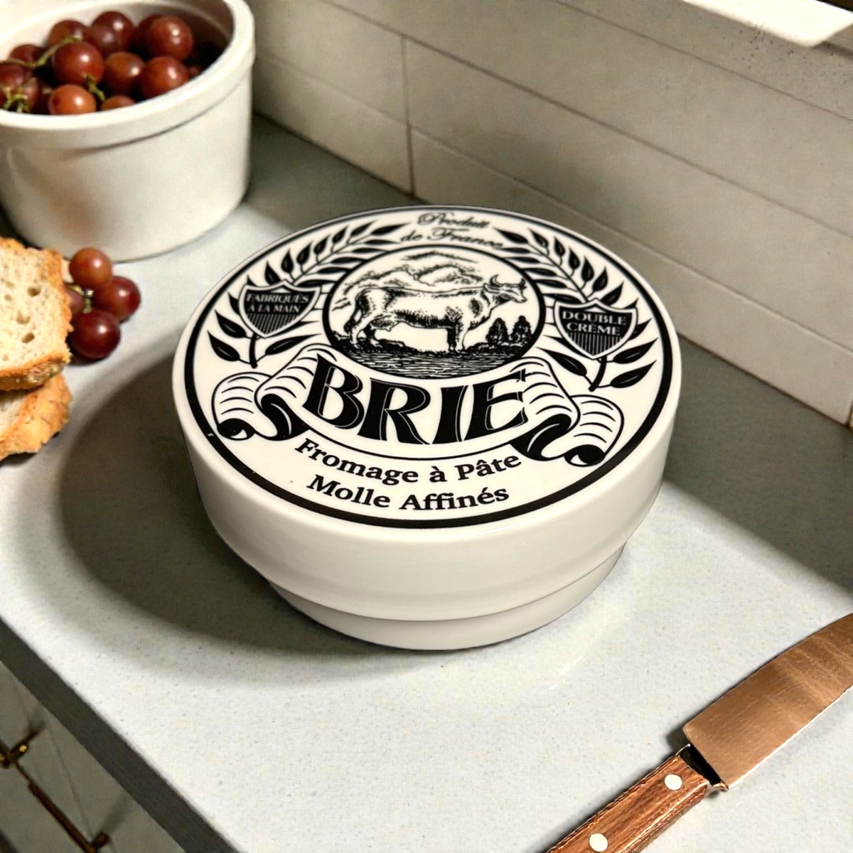 Twos Company Cook With Love Brie Baker 4 5/8” Cheese Crock