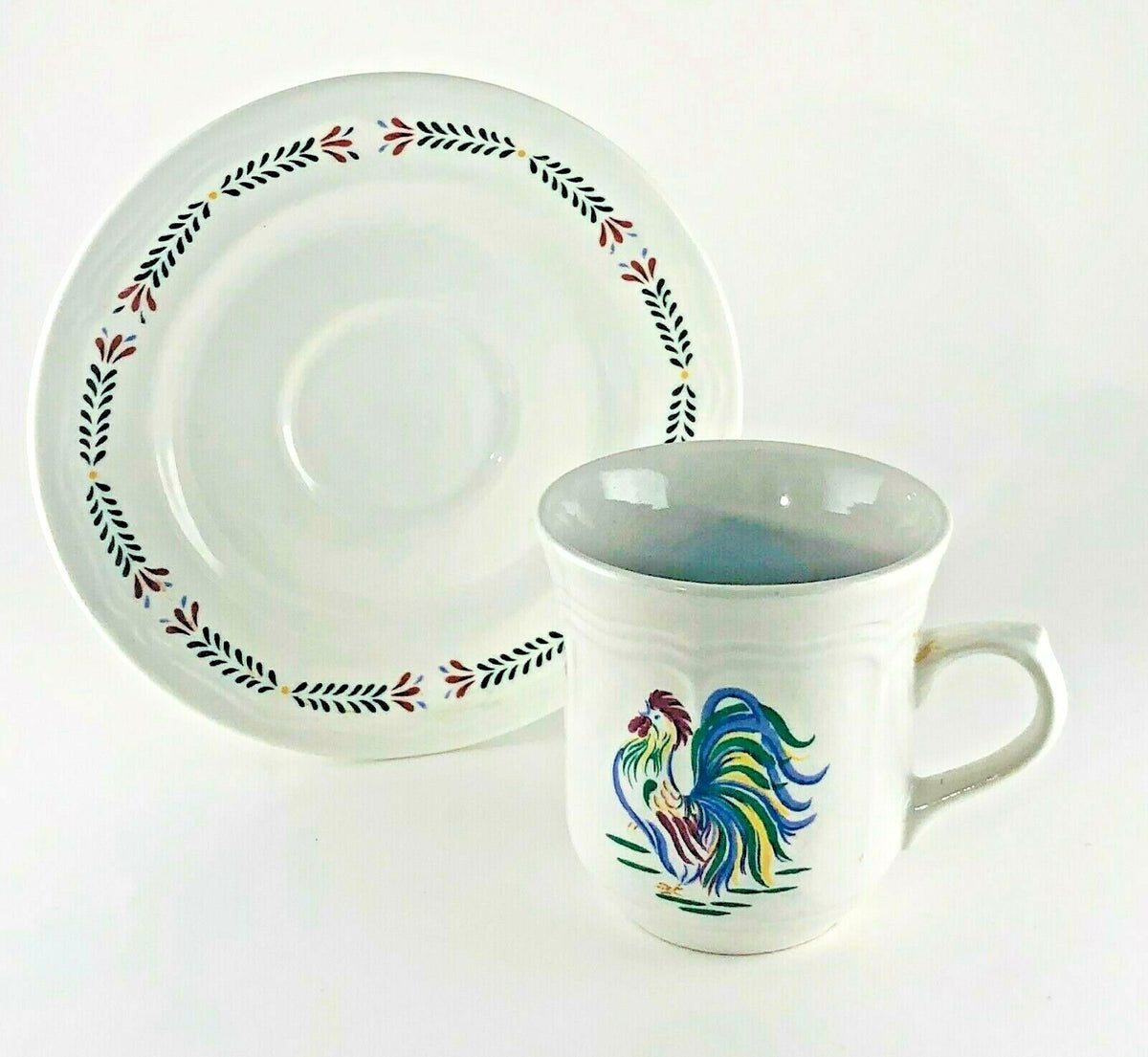 Vintage SUNRISE ROOSTER by Century Stoneware Oven Freezer Safe Laurel Trim