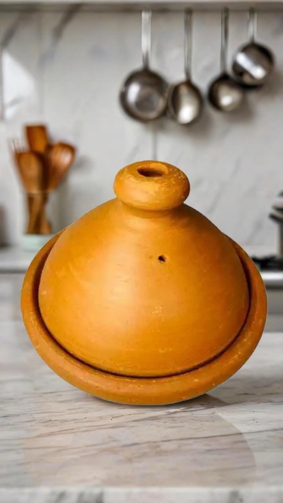Handmade Moroccan Terracotta Tagine Pot – Unglazed Clay Cookware 8.75″D