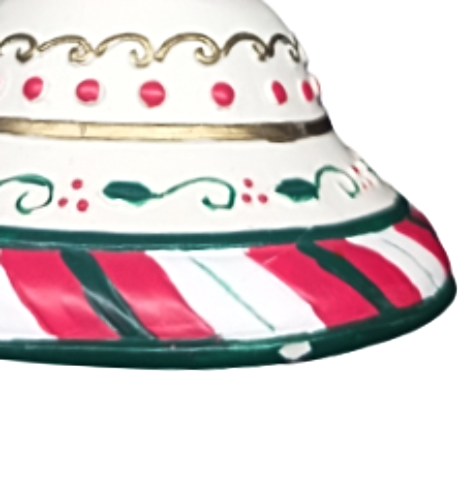 Christmas Santa Claus Mouse White Gold Green Red Holiday Home Decor Bell Shape