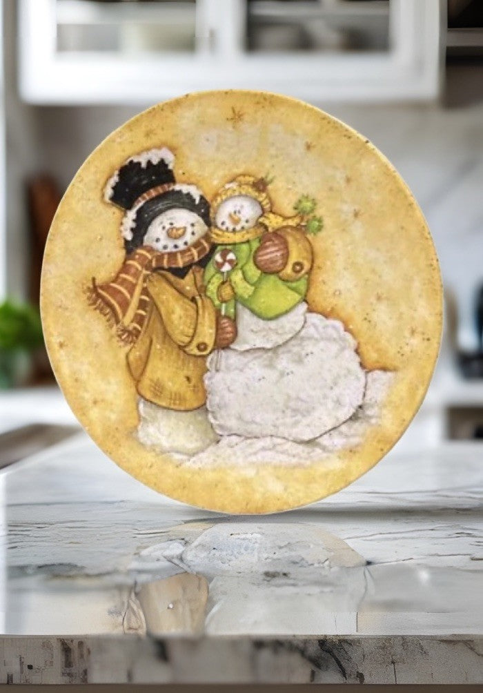 Home Gallery NFINITY Christmas Snowman Plate 8” Holiday Salad Dessert Dish