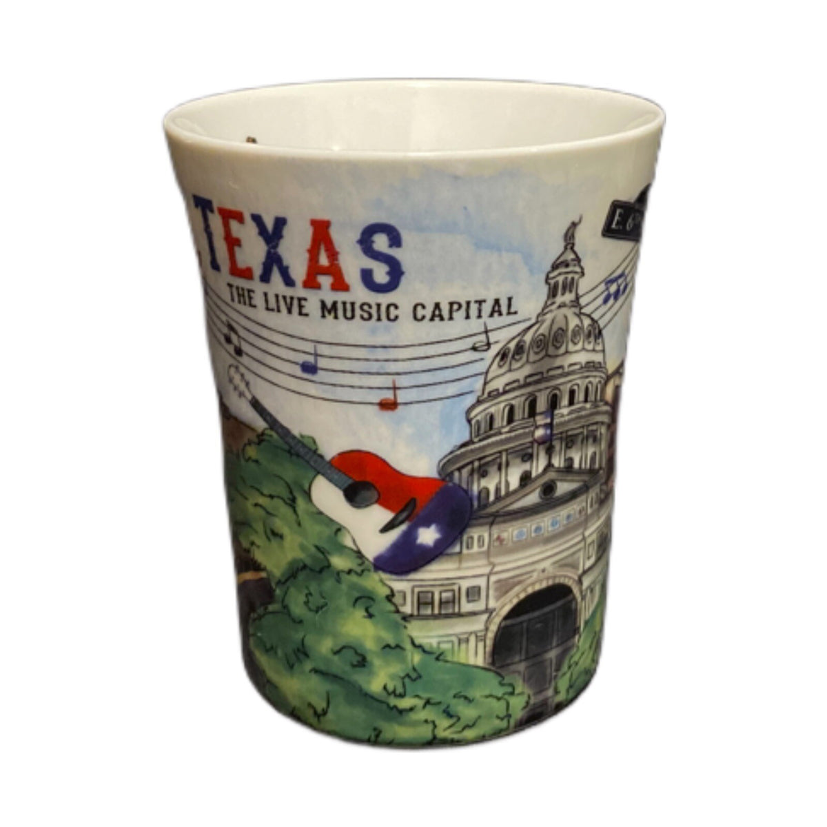 PCF Souvenir AUSTIN TEXAS The Postcard Factory Coffee Mug The Life Music Capital