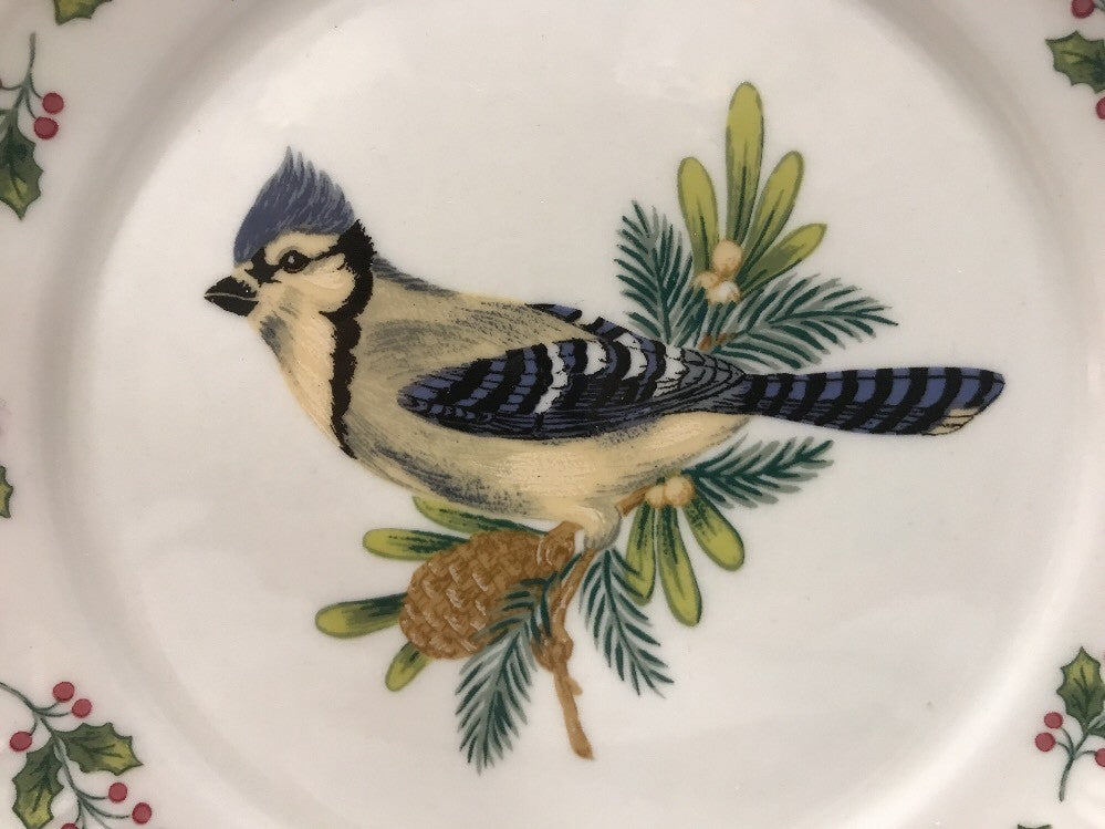 Gibson "SONGBIRDS" 1-Dessert/Bread & Butter Holiday Holly Berries Plate 6 3/4"D