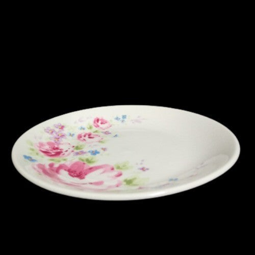 Gibson Designs HEAVENLY ROSE 4-Salad Plates 7 1/8” D Pink Roses Flowers Coupe