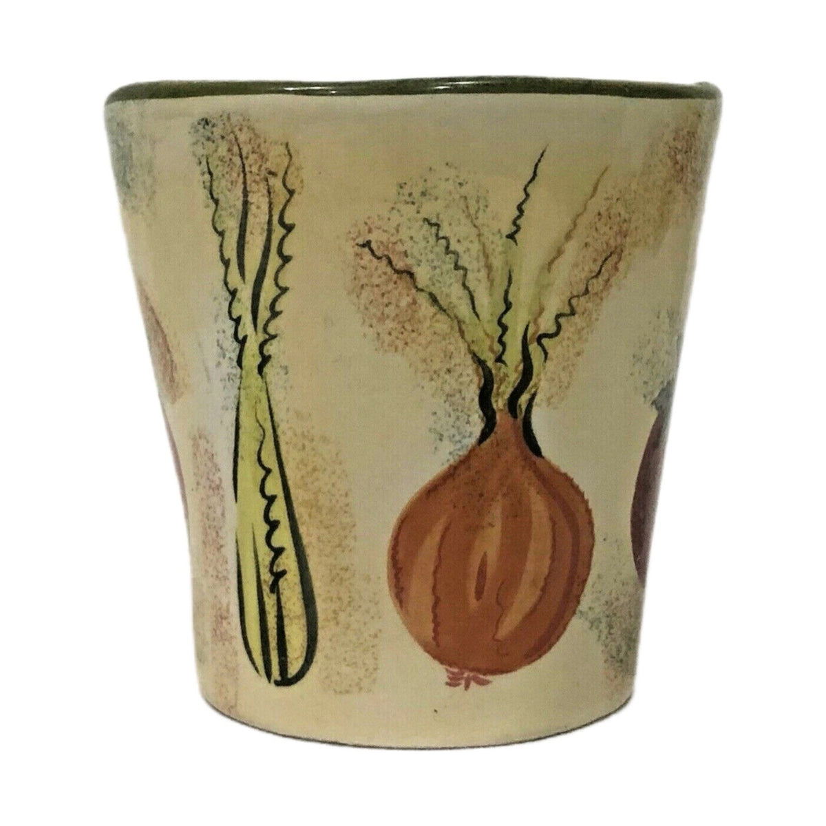 Home Tuscan Vegetables Mug • Stoneware Coffee Cup • Onion Tomato Design