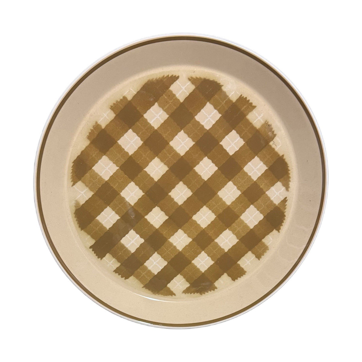 Mikasa Checkmates Chop Plate NUTMEG Oven Safe Serving Platter Japan # C4882