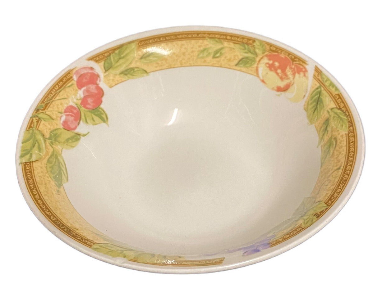 Gibson Designs FRUIT GROVE Coupe Soup Cereal Bowl Cherries Grapes 7 1/8” D White