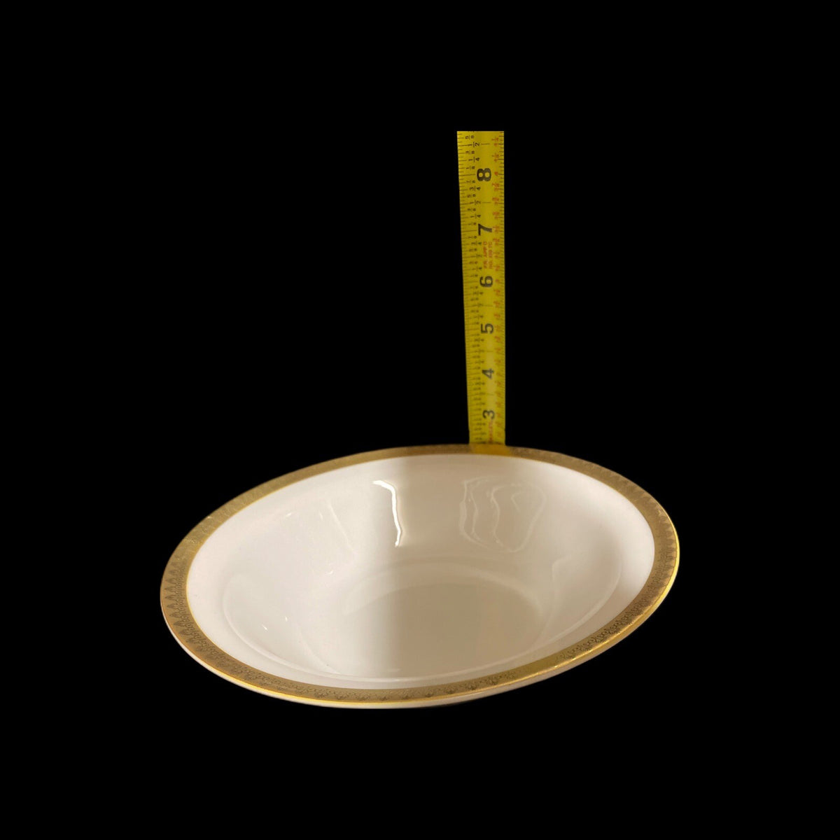 Gabbay QUEEN VICTORIA Vegetable Serving Bowl Ceramic White Gold Border Trim