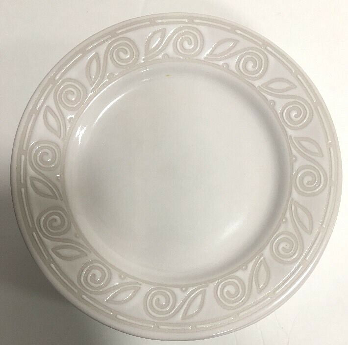 Gibson Designs AMARETTO 4 Salad Plates Oven Safe Embossed 7 7/8" D Dessert Dish