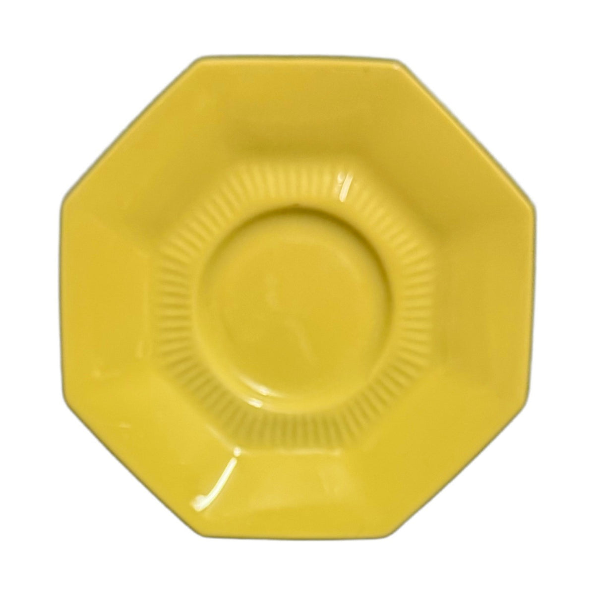 Independence Ironstone Castleton Yellow Saucers Set 6 Octagonal Japan