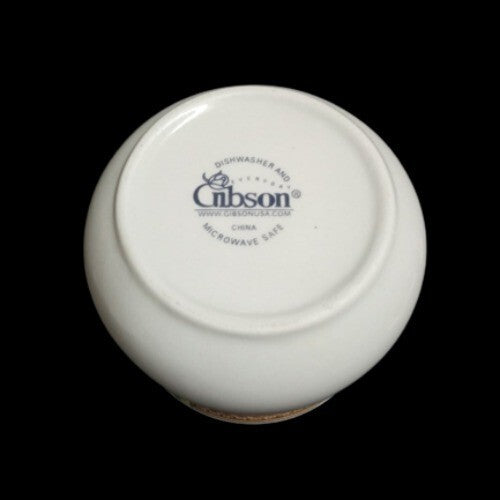 Gibson Designs FRUIT GROVE Sugar Bowl & Lid Cherries Grapes 3 ¾”H White & Fruits