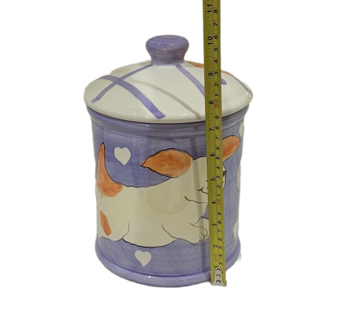 Rare HausenWare Dog Treats Cookie Jar Ceramic Puppy Biscuits Canister 9.5” H