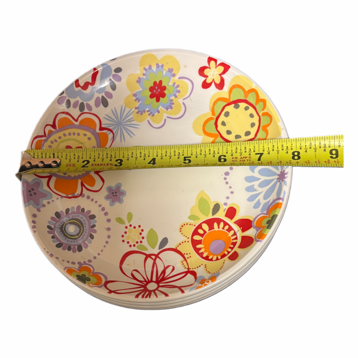 Euro Ceramica FLORAL DELIGHT 4-Salad Plates Flowers Ceramic Rare Dessert Dish