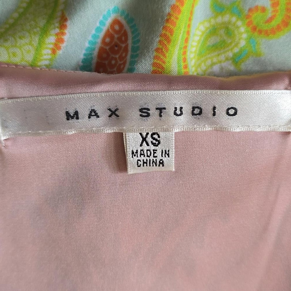 Max Studio Sleeveless Shift Dress Pink Floral XS Knee Length