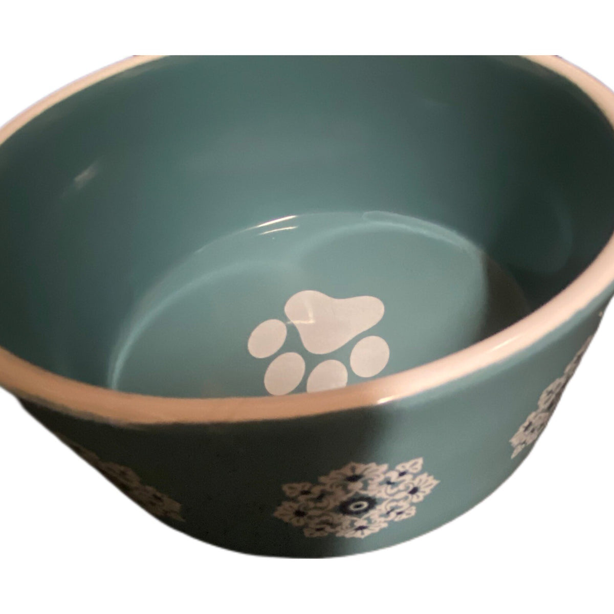 PetRageous Designs Pet Bowl Handcrafted Stoneware Cat Dog Food Water Dish Blue