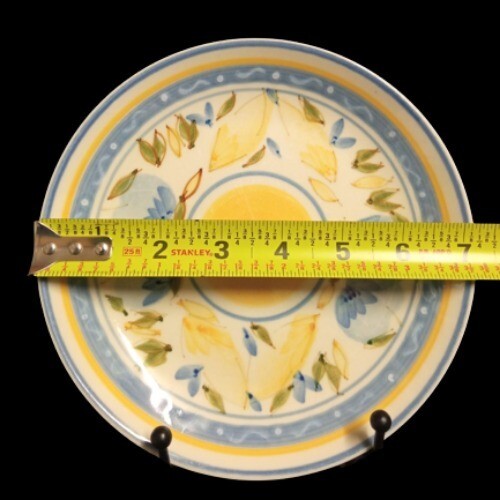 Gibson Designs CONCORDIA 4-Salad/Dessert Plates 7 1/8" D  Bands & Fruits
