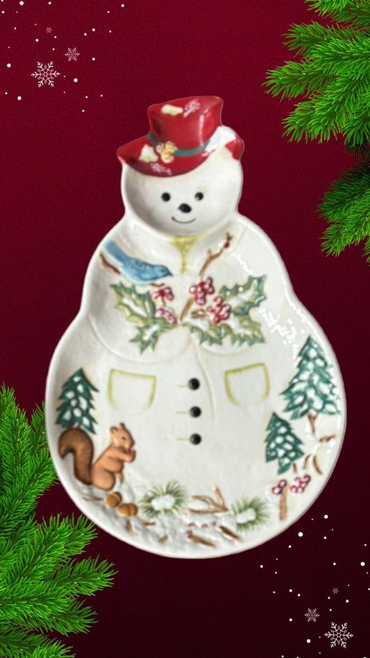 Tracy Porter "Jolly Ol' Snowy" Snowman Chip & Dip Platter