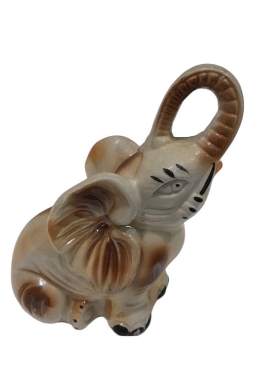 Brazil Lusterware Good Luck Elephant Figurine — Ceramic (1970s, Vintage)