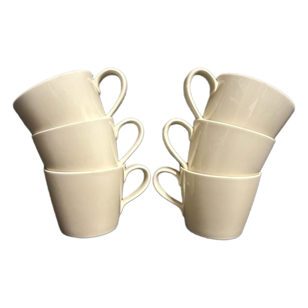Crate & Barrel Margo et of 6 Mugs Ivory Coffee Tea Cups B. Eigen Design