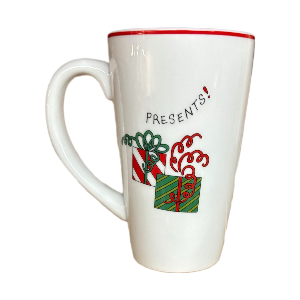 Fitz and Floyd Gourmet Latte Mug HAPPY HOLIDAYS Coffee Tea Christmas Cup 18oz