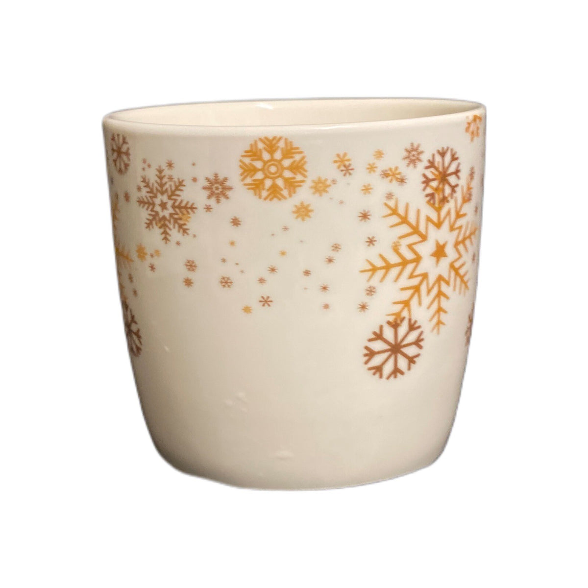 GODIVA BELGIUM Mug Christmas Snowflakes Coffee Tea Gold Winter Ceramic Cup 1926
