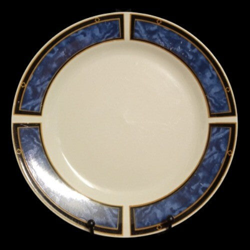 Vintage Gibson Designs ROYAL DUCHES BLUE 4-Dinner Plates 9 ¾”D Blue Marbled