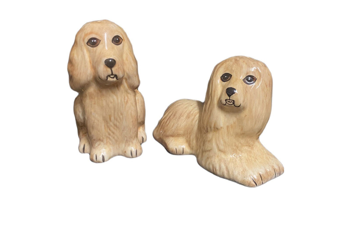 Dog Salt and Pepper Shakers Cocker Spaniel Ceramic Tabletop Accent Puppies